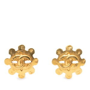 Chanel Coco Mark Vintage Earrings, 94P Engraving, Gold Plated, Women's CHANEL
